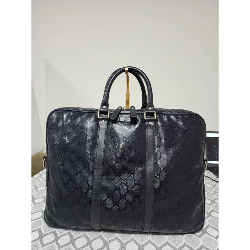 Gucci GG Imprimé Briefcase/Laptop Bag Navy Blue